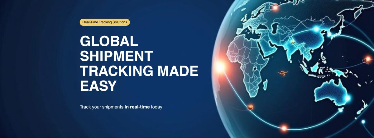 Digital global map with shipment tracking routes and real-time logistics visibility